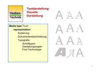 Medien- Technik Textdarstellung: Visuelle Darstellung - mtech@uni