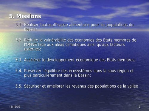 missions de l'omvs - INBO