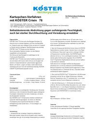 Kartuschen-Verfahren mit KÃSTER Crisin 76 - Koester.eu