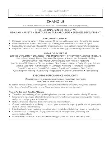 resume addendum