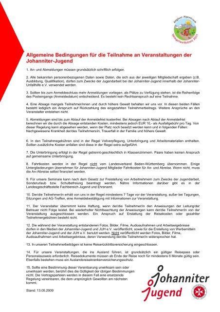 Wimpelwettstreit 08.-10.07.2011 - Ausschreibung (pdf) - Johanniter ...