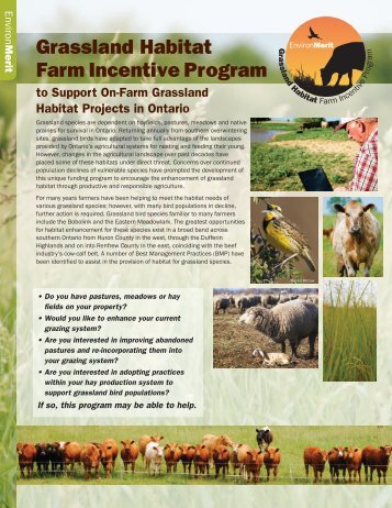 Grassland Habitat Farm Incentive Program - Ontario Soil and Crop ...