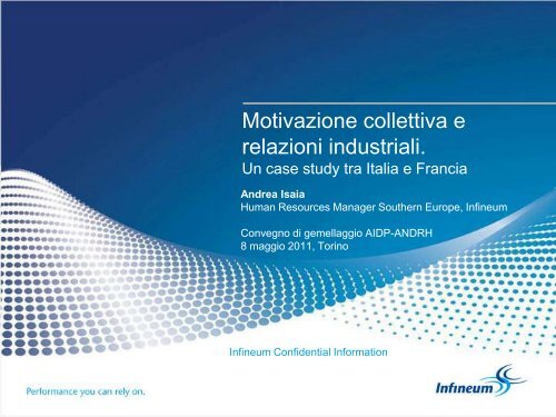 Motivazione collettiva e relazioni industriali. Un case study tra ... - Aidp