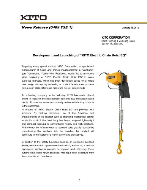 New Electric Chain Hoist By Swf Expo21xx Com News