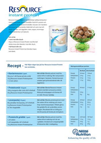 Resource Instant Protein - NestlÃ© Nutrition