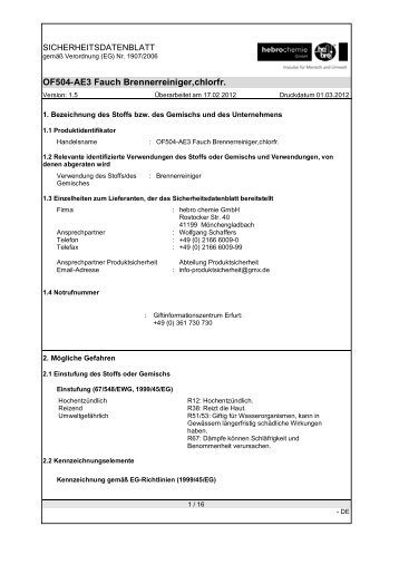 OF504-AE3 Fauch Brennerreiniger,chlorfr.