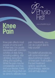 Knee Pain Information Leaflet - Blairgowrie Physiotherapy