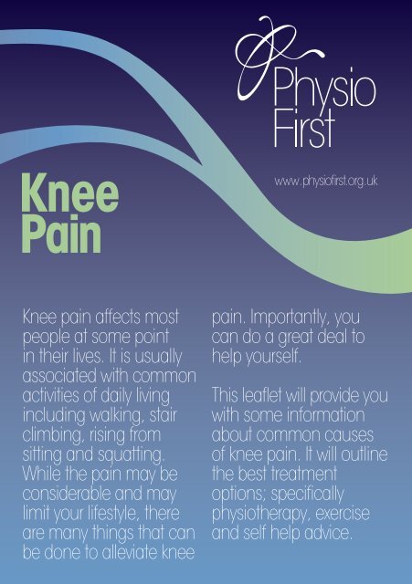 Knee Pain Information Leaflet - Blairgowrie Physiotherapy