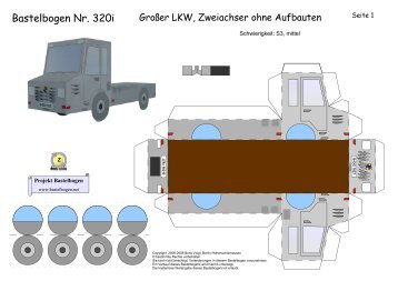 Bastelbogen 320i großer LKW Zweiachser ohne Aufbauten - Projekt ...
