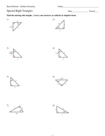 Special Right Triangle Review