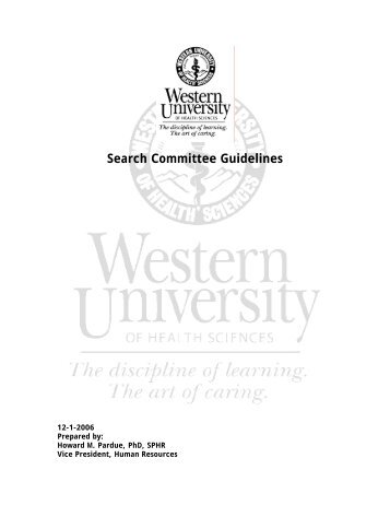 Search Committee Guidelines - Western University of Health Sciences