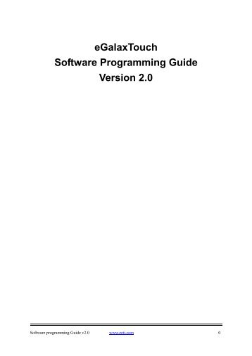 eGalaxTouch Software Programming Guide Version 2.0 - EETI