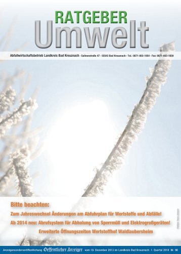 Ratgeber Umwelt 1. Quartal 2014