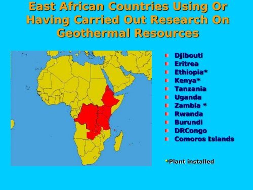 OVERVIEW OF GEOTHERMAL EXPLORATION AND ... - African Union