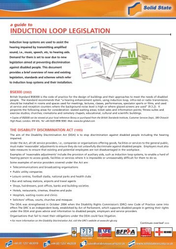 induction loop legislation - Solid State Security