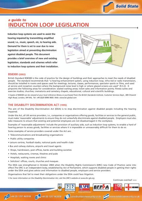 induction loop legislation - Solid State Security