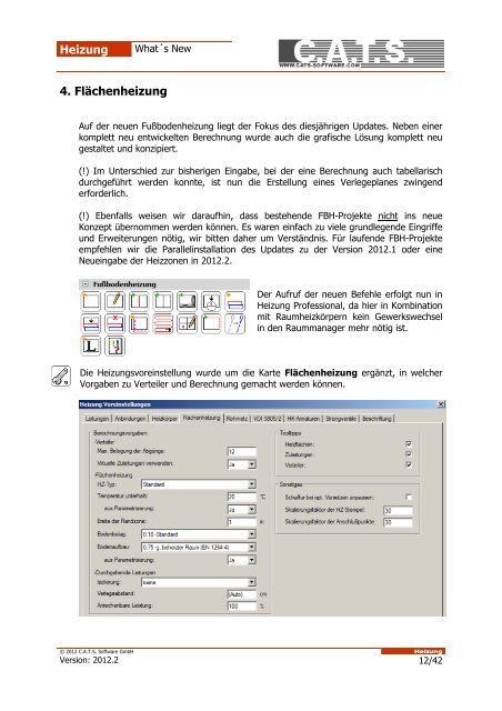 Heizung Inhaltsverzeichnis - CATS Software GmbH
