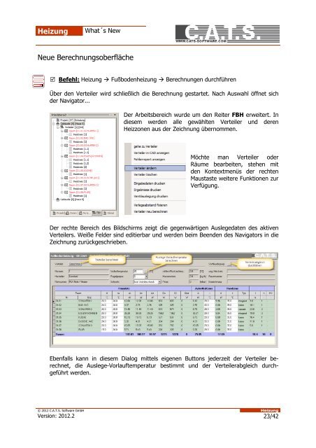 Heizung Inhaltsverzeichnis - CATS Software GmbH