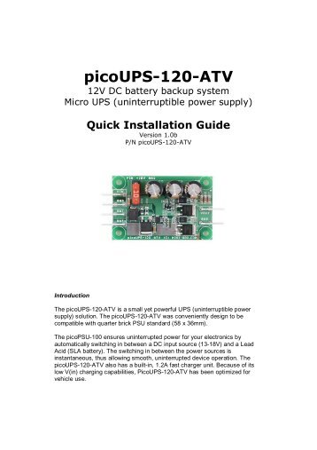 picoUPS-120-ATV Manual - CarTFT.com