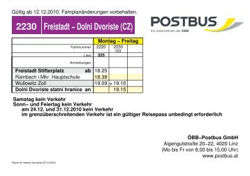 2230 Freistadt − Dolni Dvoriste (CZ)
