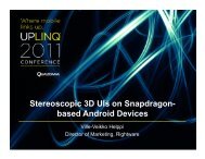 Stereoscopic 3D UIs on Snapdragon- based Android Devices - Uplinq