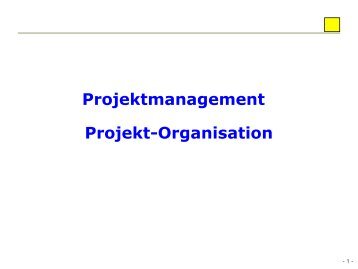 Projektmanagement - Projekt-Organisation - Vortragsfolien.de