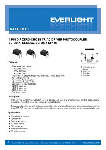 4 PIN DIP ZERO-CROSS TRIAC DRIVER ... - Everlight.com