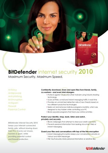 Datasheet - BitDefender internet security 2010