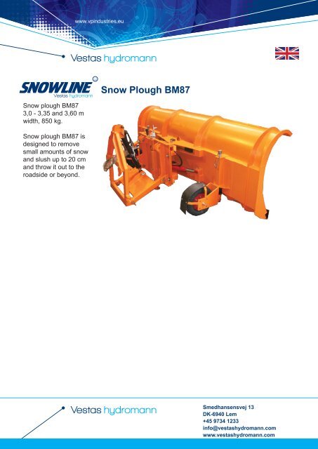 Snow Plough BM87 - VP Industries