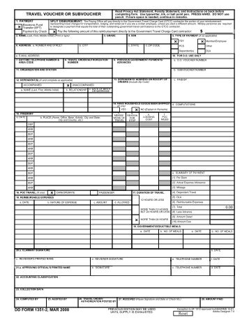 dd form 1351-2, mar 2008 travel voucher or subvoucher ... - US Navy