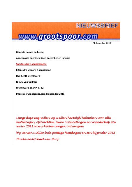 Kiss extra wagons / aanbieding - Grootspoor.com