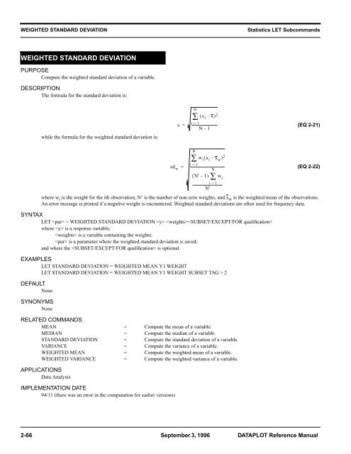 Weighted standard deviation