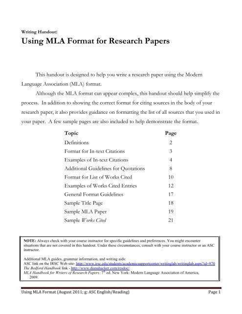 sample mla title page