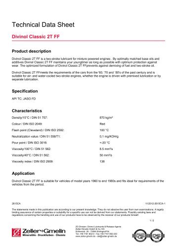 Technical Data Sheet - Zeller+Gmelin GmbH