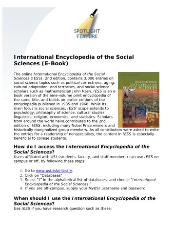 International Encyclopedia of the SOCIAL SCIENCES