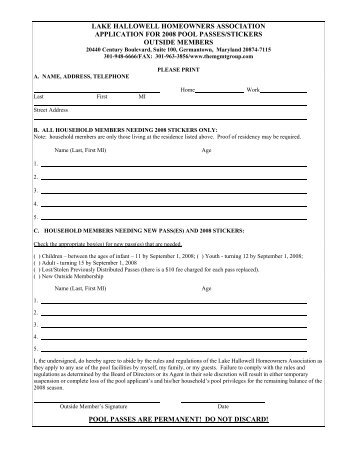 lake hallowell homeowners association application - The ...