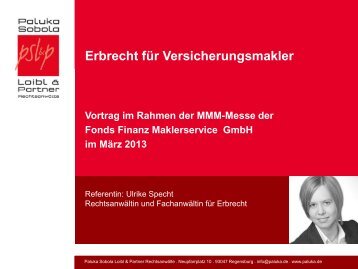 Erbrecht für Versicherungsmakler - MMM-Messe