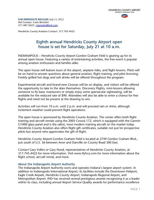 Eighth annual Hendricks County Airport open house is set for ...