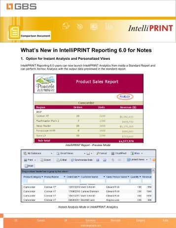 What's New in IntelliPRINT Reporting 6.0 for Notes - GBS