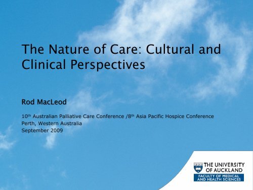 The Nature of Care: Cultural and Clinical Perspectives