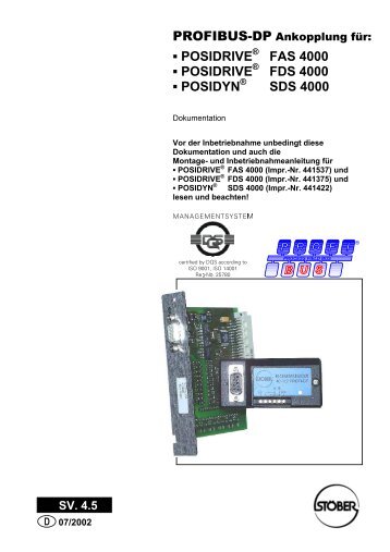 POSIDRIVE FAS 4000 POSIDRIVE FDS 4000 POSIDYN ... - stoeber