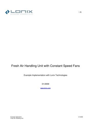 Fresh Air Handling Unit with Constant Speed Fans - LONIX