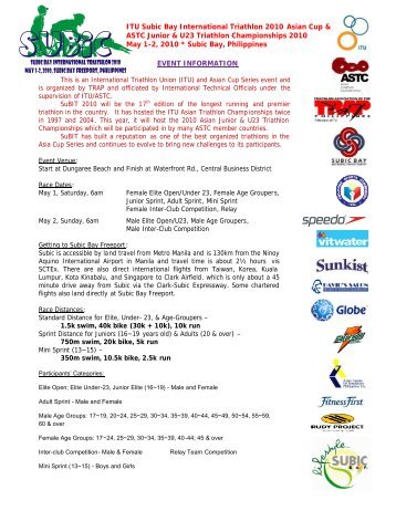 Event Information - International Triathlon Union