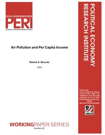 Air Pollution and Per Capita Income - Political Economy Research ...