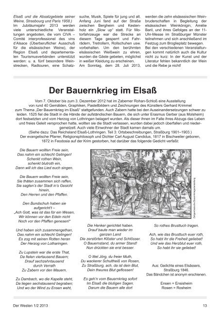 Der Westen 1-2 2013.indd - Die Gesellschaft - ElsaÃŸ und Lothringen