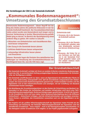 âKommunales Bodenmanagementâ: - CDU Ortsverband Grafschaft