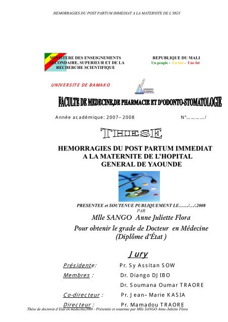 Hemorragies Du Post Partum - 