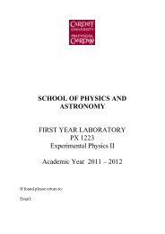 PX1223 Lab Manual Jan 2012 - Cardiff School of Physics and ...
