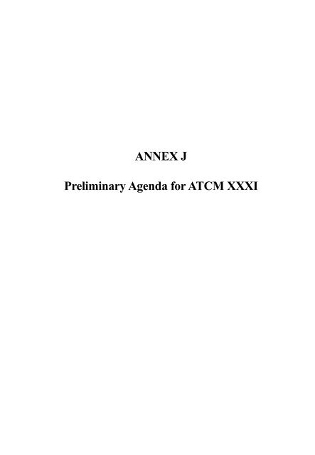 part iv additional documents from xxx atcm - Antarctic Treaty ...