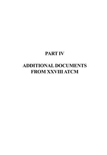 part iv additional documents from xxviii atcm - Antarctic Treaty ...